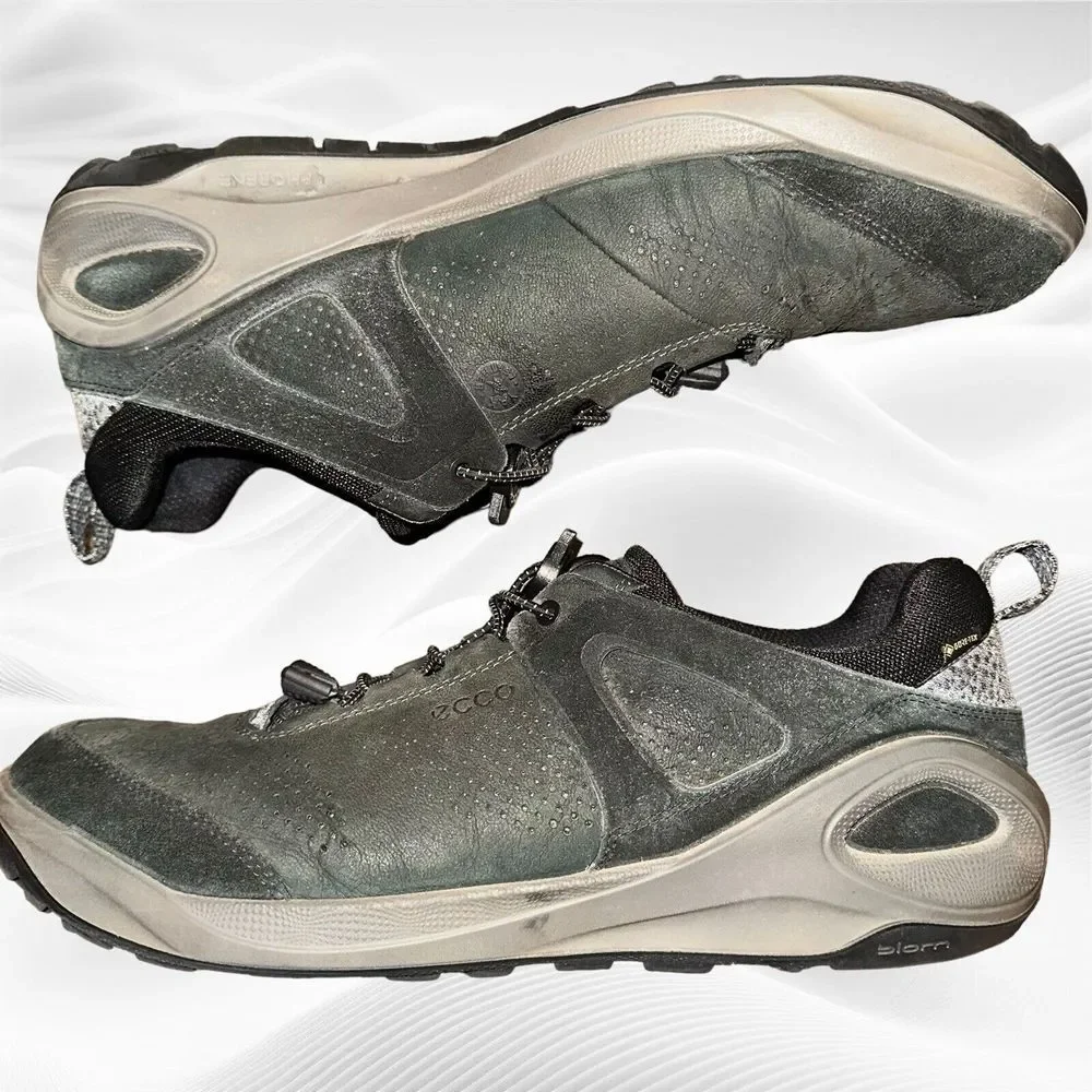 Ecco Biom Shoes 2Go Mens 12 Black Nubuck Yak Leather Slip On Hiking‎ Sneakers